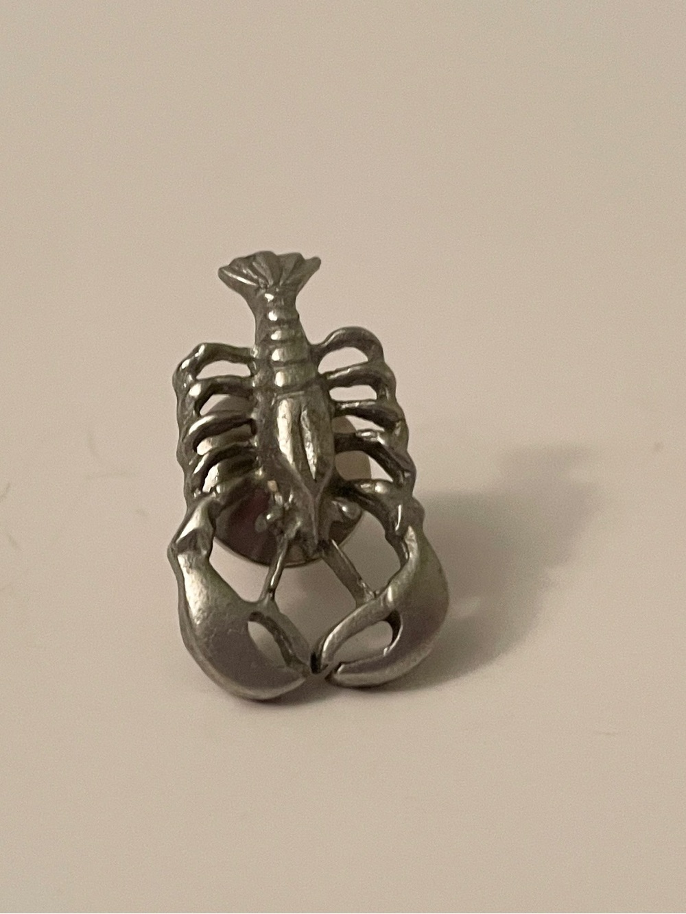 Vintage Pewter Lobster Lapel Pin Silver Tone Sea Life Crustacean Tie Tack⁠ - Picture 8 of 15